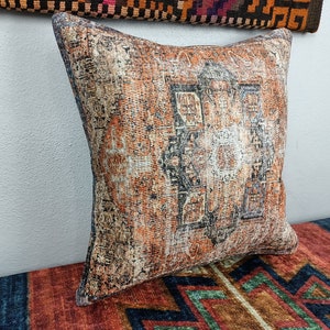 Kilim cushion cover, Handmade pillow, Turkish rug pillow, Decorative pillow, Sofa pillow, Couch pillow, 12x24 Pillow, PT 794 18x18 inches