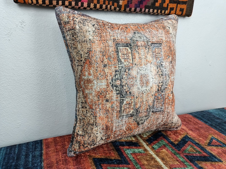 Kilim cushion cover, Handmade pillow, Turkish rug pillow, Decorative pillow, Sofa pillow, Couch pillow, 12x24 Pillow, PT 794 18x18 inches