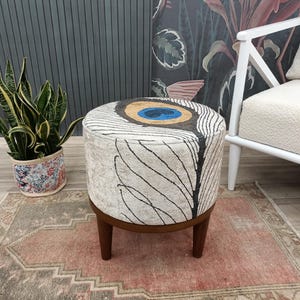 Ottoman chair, Accent chair, Bohemian chair, Footstool pouf, Entry chair, Peacock chair, Lobby stool, Retro chair, Upholstered bench, FS 85