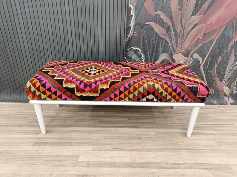 Handmade Furniture, Upholstered Bench, Wooden Chair, Coffee Table, Farmhouse Stool, Outdoor Seat, Vintage Sofa Table, 18x18x48'' BENCH 203
