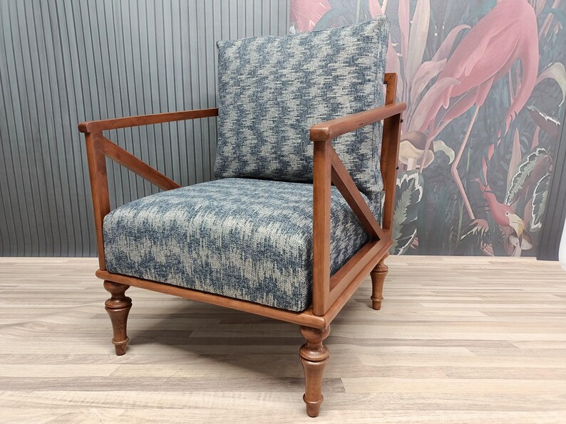 Lesestuhl, Handgefertigter Sessel, Sitzstuhl, Holzarbeitsmöbel, Boho-Sessel, Polstersofa, Tv-Stuhl, Vatertagsgeschenk, SOFA KM-05 Bild 8