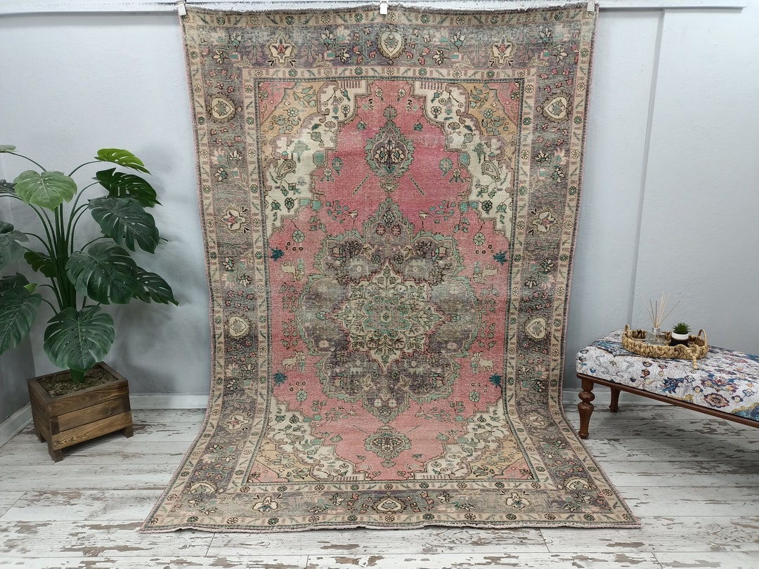 Large Turkish Rug Pink Turkish Rug, Oversized Rug, Large Turkish Rug, Oushak Rug ...