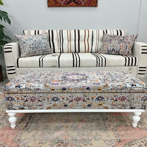 Hallway Bench, Bohemian Bench, Bedroom Storage Bench, Upholstered Ottoman, Trunk Coffee Table, Lounge Bench, Living Room Bench, ST- 100