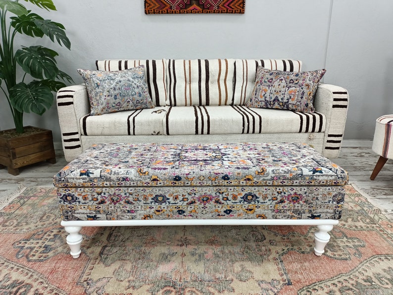 Hallway Bench, Bohemian Bench, Bedroom Storage Bench, Upholstered Ottoman, Trunk Coffee Table, Lounge Bench, Living Room Bench, ST- 100