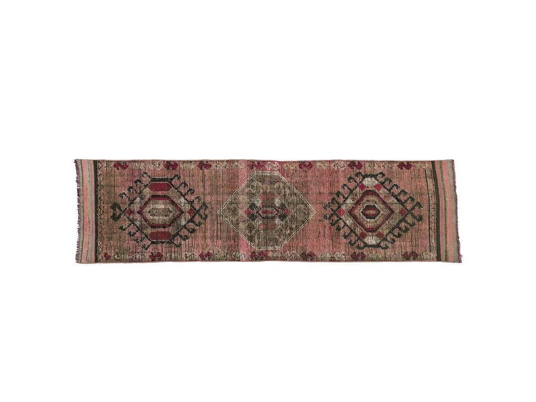 Tarki Rug Pink Herki Rug, Soft Textured Rug, Wedding Rug, Turkish Runner Rug ...