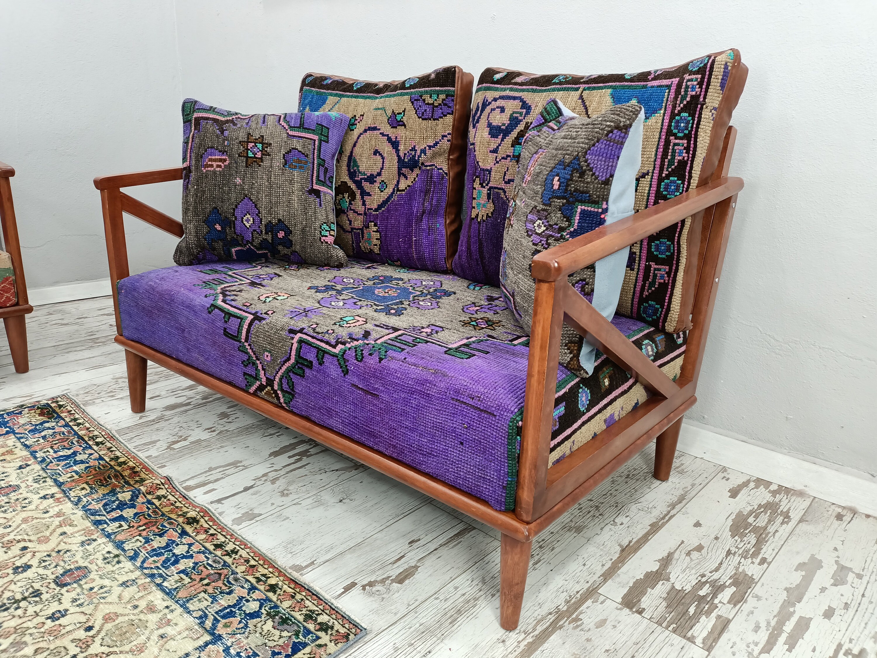 Chair With Armrest Vintage Sofa Couch Wood Sofa Bergere Chair Porch Furniture Sectional Sofa Bohemian Couch Saloon Couch SOFA 03 Etsy