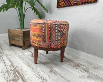 Ottoman Pouf, Bohemian Bench, Dressing Chair, Footstool Bench, Vanity Chair, Funky Chair, Desk Stool, Round Pouf, Bean Bag Chair, FS 883