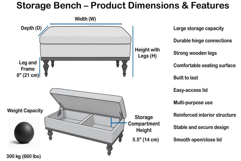 Storage Bench, Shoe Bench, Cabinet Bench, Ottoman Bench, Storage Side Table, Coffee Table, Entryway Bench, Storage Chest, Flip Top, ST- 160