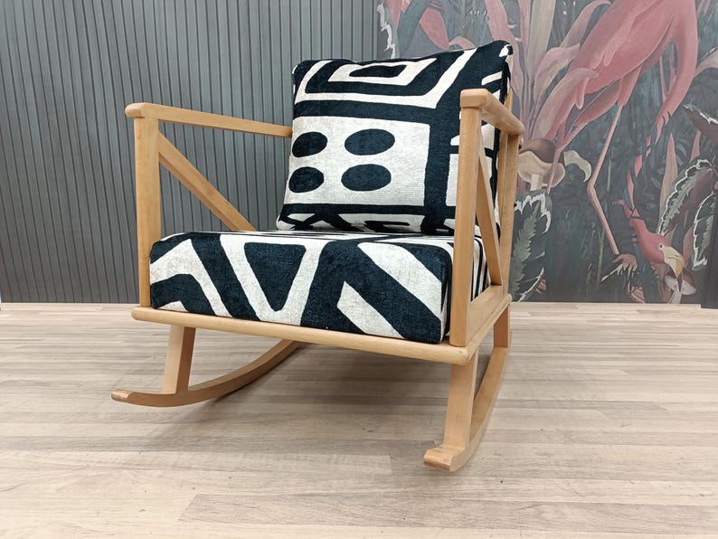 Comfortable relax rocking chair, Lounge chair relax, Padded chair, Upholstered chair, Garden chair, Outdoor chair, Boho chair, RC 874