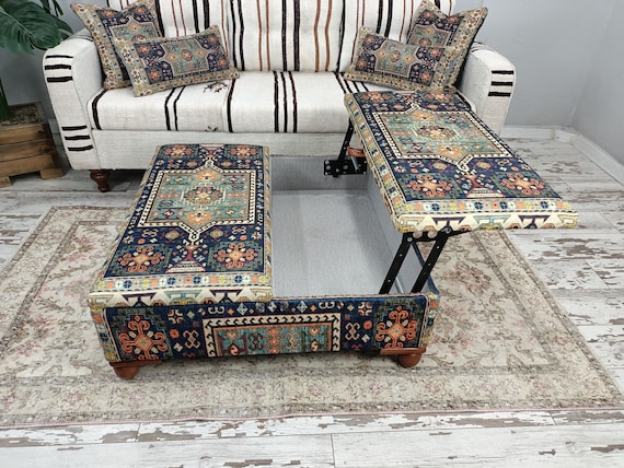 Multifunctional Table, Handmade Upholstered Storage, Foldable Table, Laptop Desk, Altar Table, Low Table, Storage Coffee Table, CT 160
