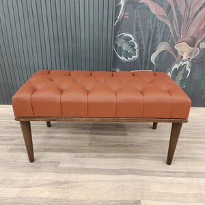 Leather ottoman bench, Chesterfield bench, Sofa bench, End of bed bench, Pub bench, Accent bench, Coffee table bench, Shoe bench, 18x18x36 "