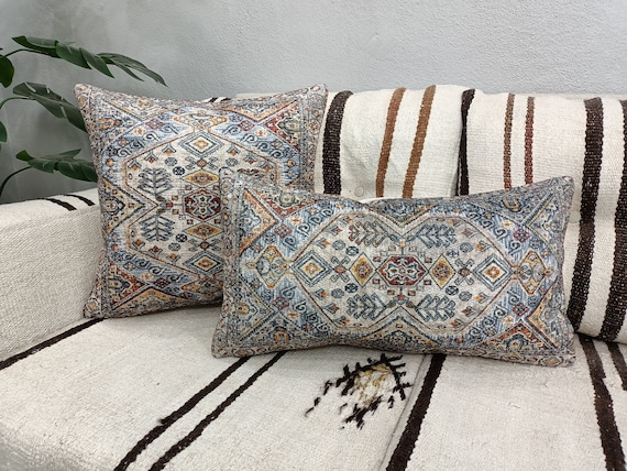 12x 24 lumbar rug pillow covers ,Turkish Rug Pillow covers , Decoratio –  Turkish Vintage Rugs LLC