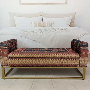 King bed bench, Storage sofa couch, Sleeper sofa, Sofa bench, Daybed with storage, Upholstered sofa couch, Bedroom furniture, MTL 18x51 162 Gold metal