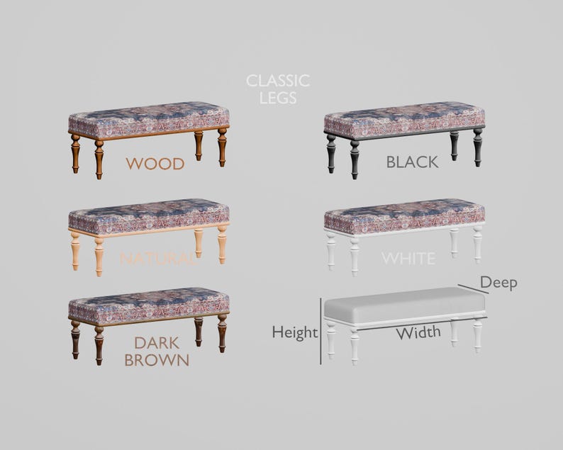 Handmade Furniture, Upholstered Bench, Hallway Bench, Wooden Coffee Table, Boho Chair, Kitchen seat, Navy rug Bench, Footstool , Bench 876