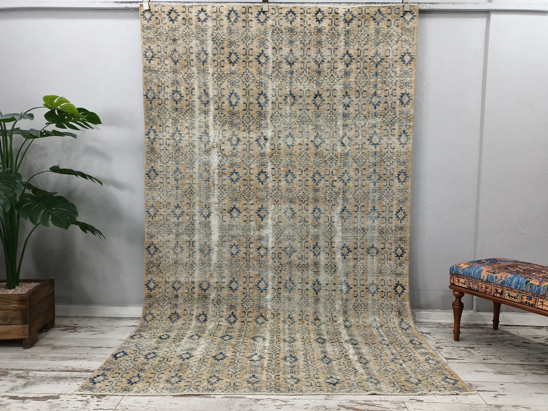 Used Throw Rug Farmhouse Rug, Antique Turkish Rug, Sustainable Rug, Rugs for Living ...