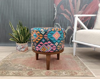 Vanity chair, Console chair, Ottoman bench, Upholstered footstool, Bohemian chair, Bedroom bench, Pouf chair, Hallway bench, Foot rest FS 37