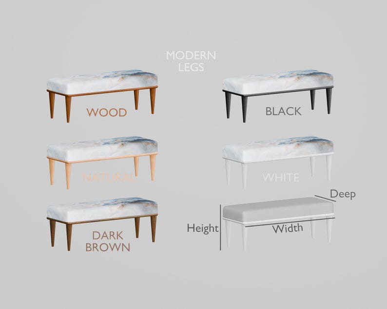 Ocean Pattern Bench, Ottoman Bench, Upholstered Bench, Boho Kitchen Seat, Modern Chair, Piano Bench, Coffee Table, Vanity Stool, BENCH 882