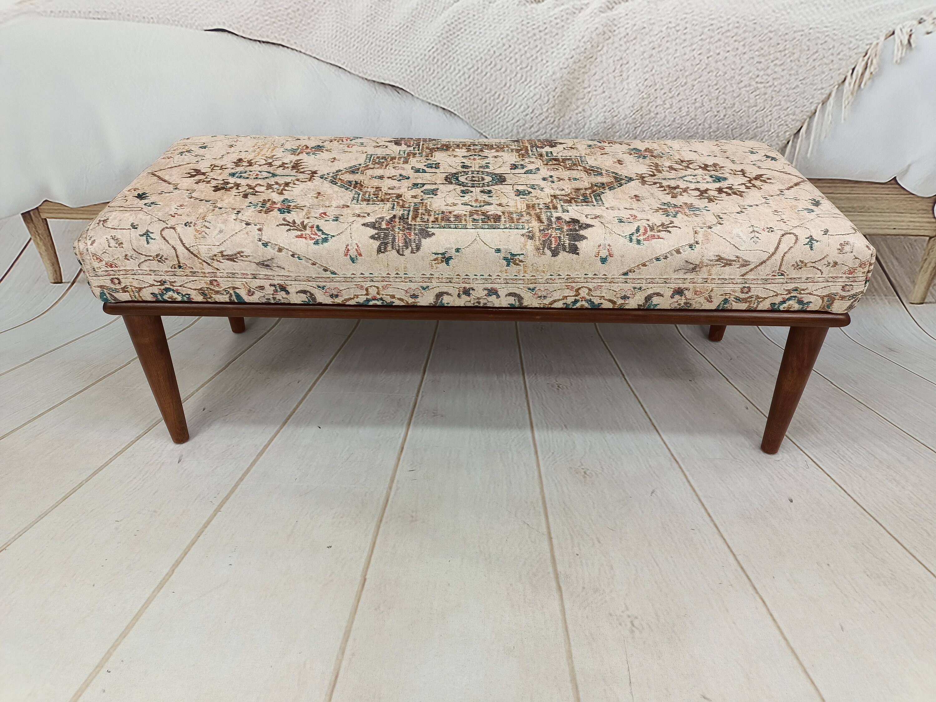 Rug upholstered bench deals