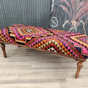 Handmade Furniture, Upholstered Bench, Wooden Chair, Coffee Table, Farmhouse Stool, Outdoor Seat, Vintage Sofa Table, 18x18x48'' BENCH 203