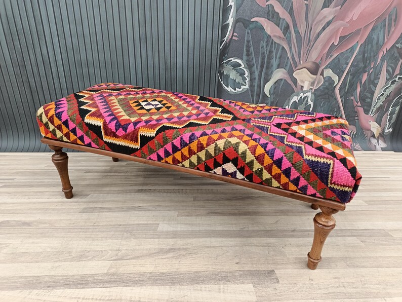 Handmade Furniture, Upholstered Bench, Wooden Chair, Coffee Table, Farmhouse Stool, Outdoor Seat, Vintage Sofa Table, 18x18x48'' BENCH 203
