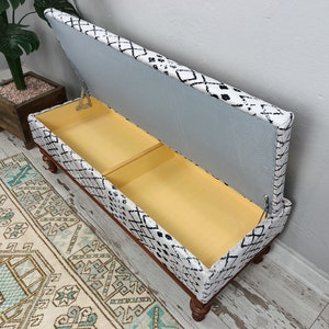 handmade ottoman bench, upholstered bench, bedroom bench, storage ottoman, living room bench, hallway storage, shoe storage