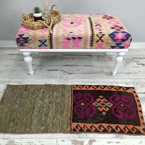 wool rug, bohemian rug, oushak turkish rug, vintage rug, ethnic rug, nomadic rug, carpet rug, decorative rug, 1.5 x 3.8 , VT- 1662