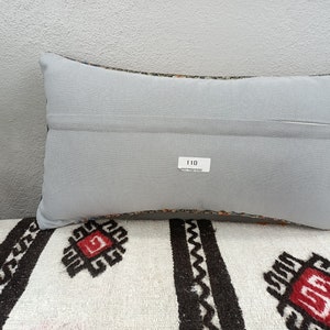 Kilim cushion cover, Handmade pillow, Turkish rug pillow, Decorative pillow, Sofa pillow, Couch pillow, 12x24 Pillow, PT 794 image 8