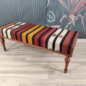 Taschenbank, Werkbank, Werkbank, Henkelbank, Kilim-Teppichbank, Polsterbank, Türbank, Henkelbank, 50x45x15 cm, BENCH 1144