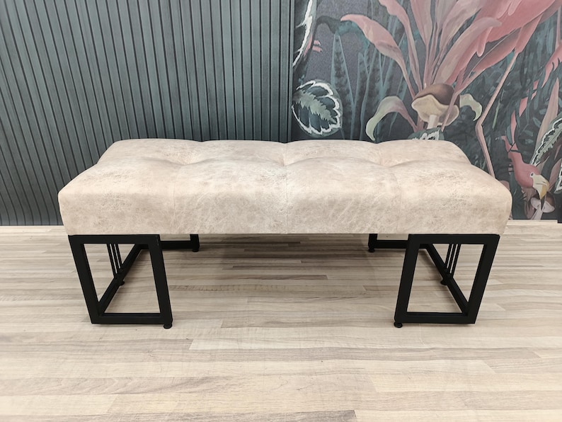 Button tufted bench, End of bed bench, Ottoman bench, Chesterfield bench, Coffee table bench, Piano bench, Purse bench, KM-2 Chester