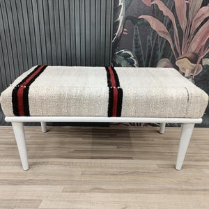 Ottoman Bench, Bedroom Furniture, Hallway Bench, Kilim Rug Bench, Accent Bench, Entryway Bench, Dining Bench, 18x18x36'', BENCH 1038