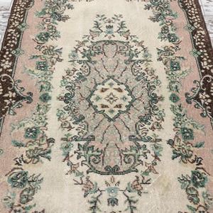 botanical rug, handmade wool rug, multicolor rug, turkish oushak rug, foyer rug, rug for gift, vintage rug, amazing rug, 3.8x6.9 ft, VT 764