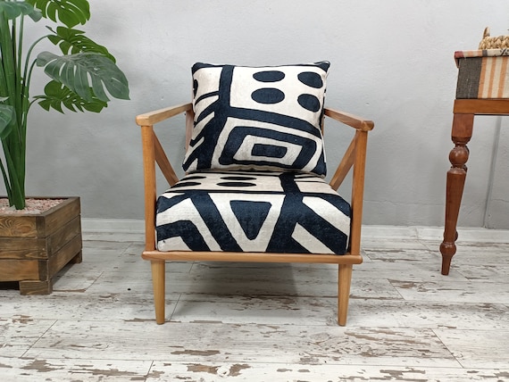 Fireside Chair Armchair With Cushion Trippy Chair Handmade