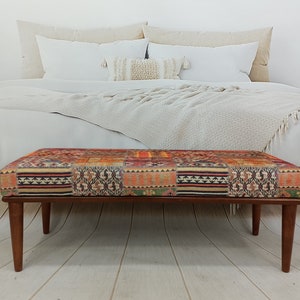 Handmade Furniture, Boho Upholstered Bench, Piano Bench, Footstool Bench, Padded Window Seat, Entry Table Bench, Coffee Table, BENCH 883