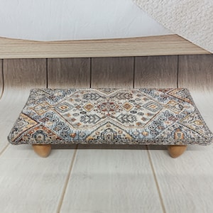 Foot rest pouf, Upholstered bed step, Multipurpose stool, Under desk stool, Foot bench, Ottoman bench, Low stool, Couch table, Boho tray, 61