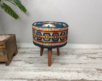 TiTi！ヴィンテージ モケット ピンクパープル スツール 業務用 レトロ