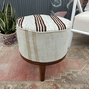 Footstool ottoman, Portable stool, Deck stool, Handmade stool, Shower stool, Hemp kilim stool, Stairway stool, Make up chair, FS 1212
