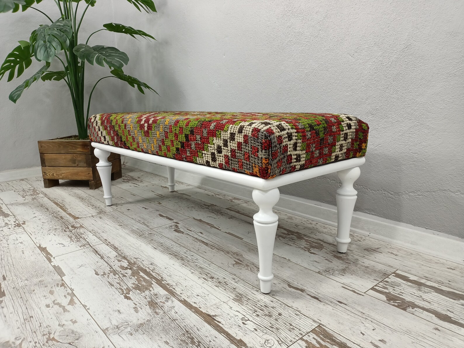 Kilim Bench Upholstered Bench Bedroom Bench Dining Table - Etsy