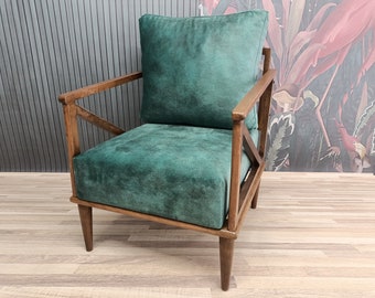 Chair for living room, Green armchair, Desk chair, Retro armchair, Porch chair, Durable chair, Accent chair, Cocktail chair, SOFA KM-12