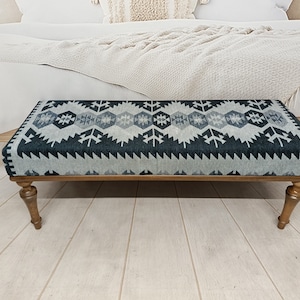 Kilim Rug Bench, Dining Bench, Farmhouse Bench, Bedroom Bench, Entryway ...