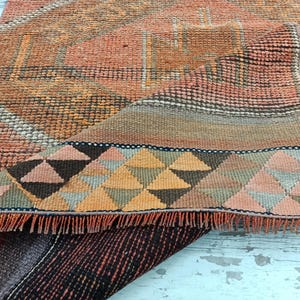 bohemian rug, rugs for hallway, nomadic rug, herki rug, turkish rug, lovely rug, oushak rug, vintage rug, corridor rug, 2.7x11.5 ft, VT 5622