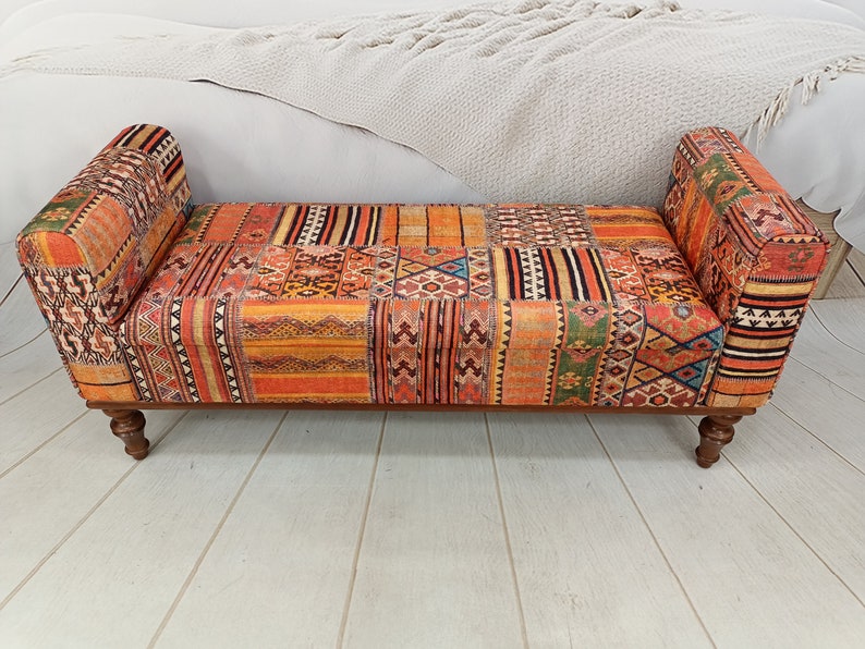 Storage Bench With Arms, Bedroom Bench, Upholstered Ottoman, Day Bed ...