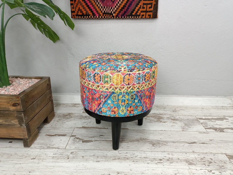 Entry bench, Upholstered bench, Shoe Bench, Make up chair, Footstool ottoman, Round pouf, Lobby chair, Desk chair, Piano bench, FS 40 image 3