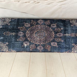 Handmade Furniture, Upholstered Bench, Hallway Bench, Wooden Coffee Table, Boho Chair, Kitchen seat, Navy rug Bench, Footstool , Bench 876 image 5