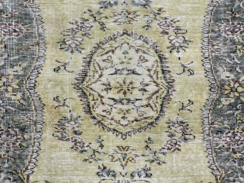 floor rug, antique rug, vintage rug, bedroom rug, turkish rug, floral kitchen rug, laundry rug, rustic rug, 5.1 x 8.9 feet, VT 1583 image 5