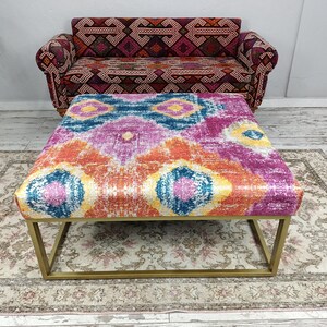 Ottoman coffee table, Handmade bench, Mid table bench, Dining table, Living room table, Upholstered bench, Bohemian bench, Footstool bench