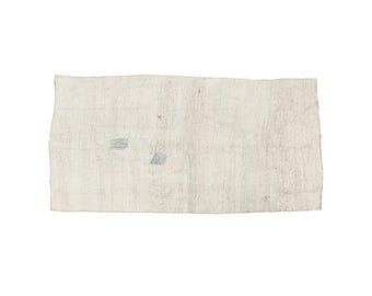 natural fiber rug, hemp kilim rug, authentic rug, turkish handmade rug, retro rug, fireplace rug, vintage oushak rug, 3x5.2 ft, VT 5678