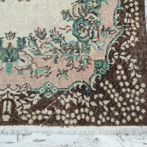 botanical rug, handmade wool rug, multicolor rug, turkish oushak rug, foyer rug, rug for gift, vintage rug, amazing rug, 3.8x6.9 ft, VT 764