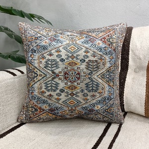 turkish rug pillow, boho cushion pillow, throw lumbar pillow, oriental pillow, handmade pillow, kelim kissen, decorative pillow, PT 61