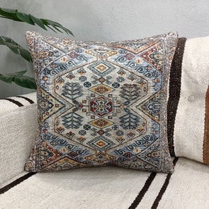 almohada de alfombra turca, almohada de cojín boho, almohada lumbar de tiro, almohada oriental, almohada hecha a mano, kelim kissen, almohada decorativa, PT 61 24x24 pulgadas