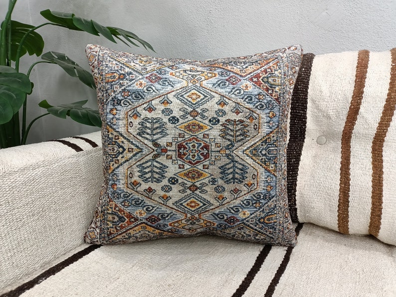 turkish rug pillow, boho cushion pillow, throw lumbar pillow, oriental pillow, handmade pillow, kelim kissen, decorative pillow, PT 61